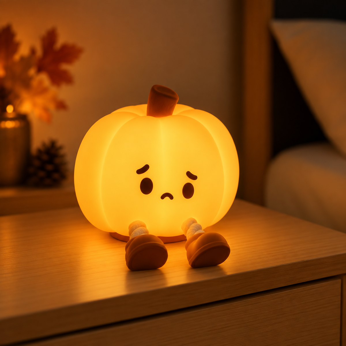 Sad Pumpkin - glow light