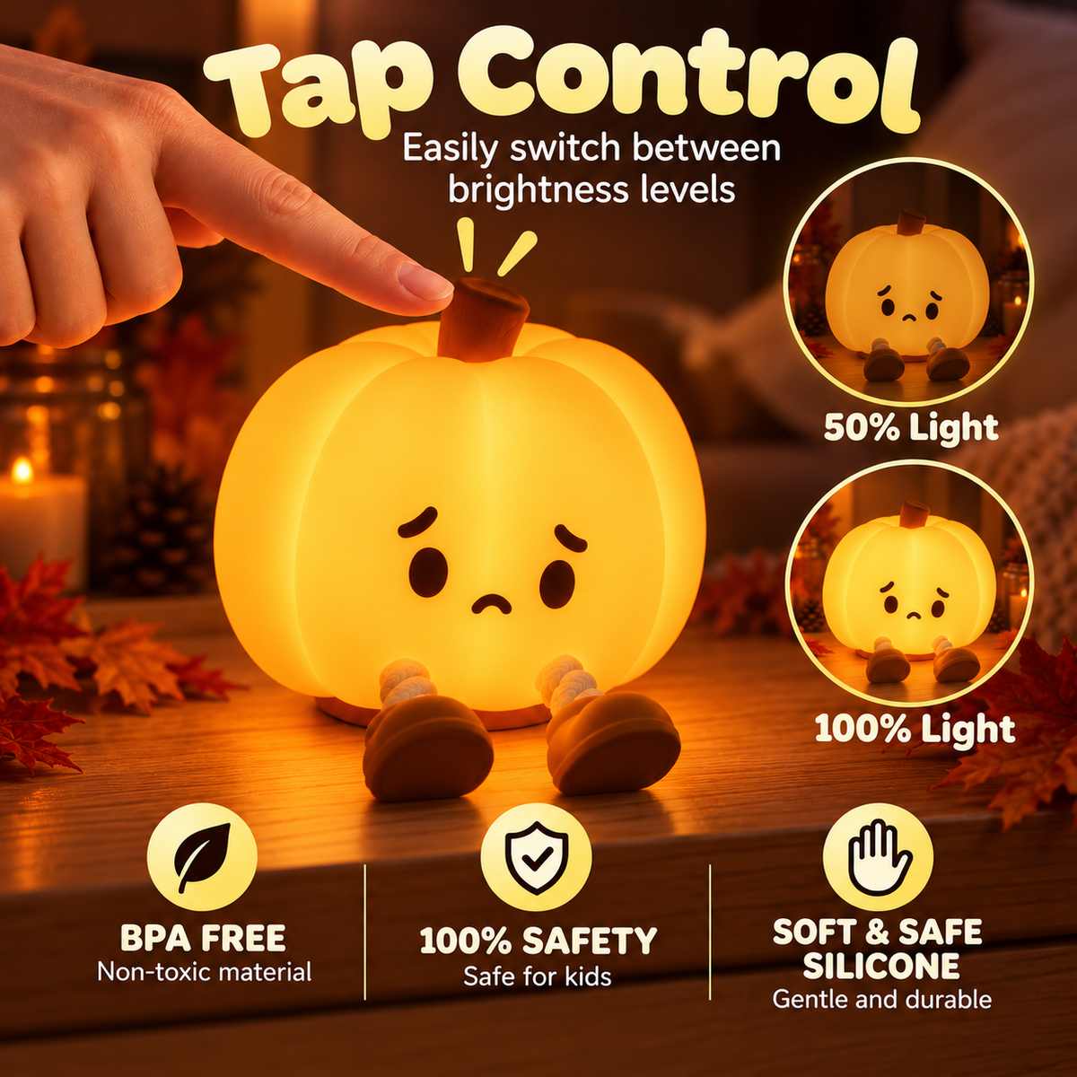 Sad Pumpkin - glow light